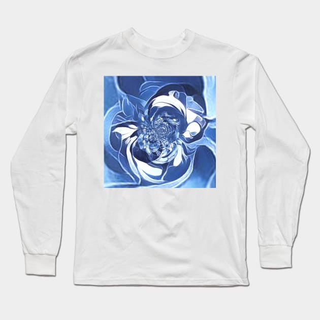 complex pattern and design in shades of BLUE in ICE Long Sleeve T-Shirt by mister-john